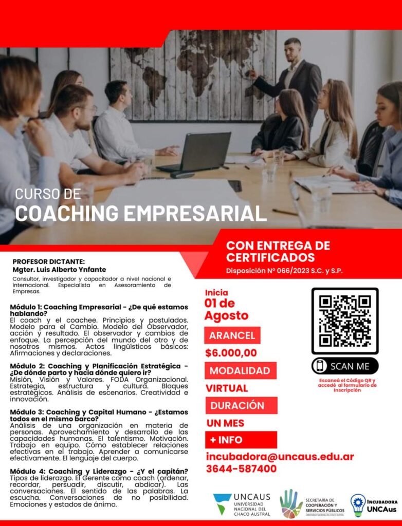 UNCAUS abrió inscripciones para un Curso de Coaching Empresarial