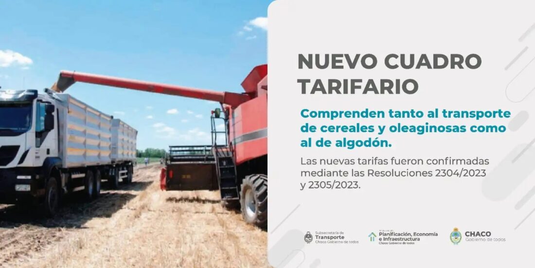El Gobierno Chaqueño Informó Que Entró En Vigencia El Nuevo Cuadro Tarifario Para Transporte De Algodón, Cereales Y Oleaginosas
